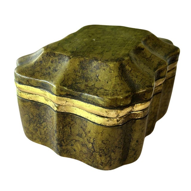 Vintage Italian Borghese Faux Tortoise Marbelized Ceramic Box For Sale In New York - Image 6 of 7