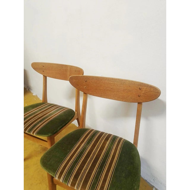 Vintage farstrup model 210 danish teak chairs from the 1950s, with an elegant and comfortable upholstered back and seat,...