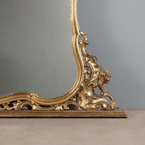 Gold Large Rococo Style Mirror For Sale - Image 8 of 12