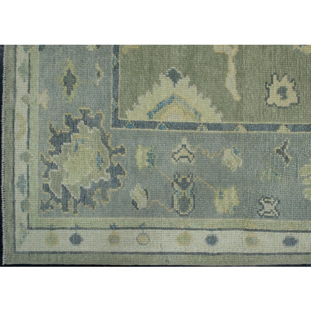 Turkish Oushak Rug 5'1" x 6'10" #17022 For Sale - Image 4 of 8