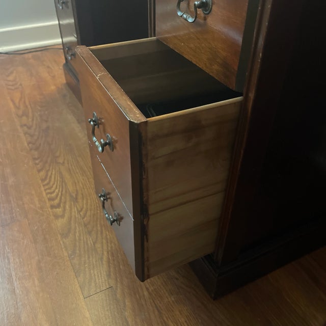 Mahogany Double Pedestal Kneehole Desk For Sale - Image 4 of 8