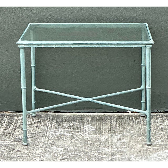 Vintage Cast Aluminum Outdoor Side Table After Brown Jordan For Sale - Image 12 of 12