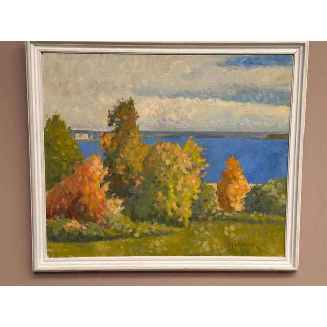 H. Lindmark, By the Sea, 1983, Oil on Canvas, Framed For Sale - Image 9 of 18
