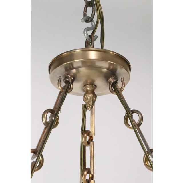 Late 20th Century Restored Modern White Fluted Milk Glass Dish Pendant Light For Sale - Image 11 of 11