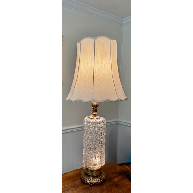 Murano Glass Lamp With Brass Base For Sale - Image 10 of 12