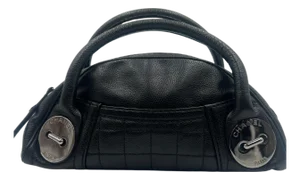 Chanel Black Leather Button Satchel 2004