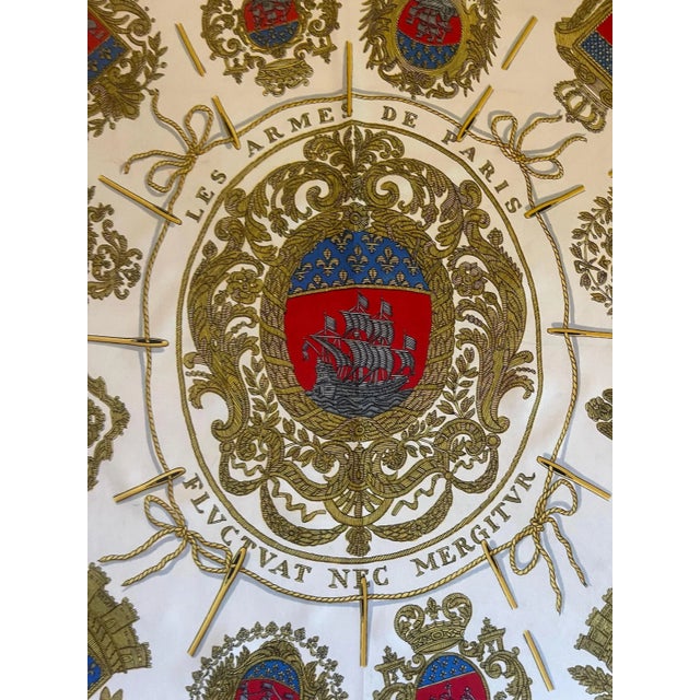 Hermès Silk Scarf "Les Armes De Paris" 1954. Please note this item is in good condition with minor wear consistent with...