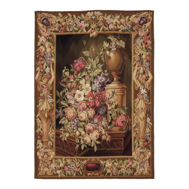 Statue Border Small Handwoven Tapestry - 150 X 108 Cm (4'9" X 3'5") - Requires Rod Size 3 For Sale