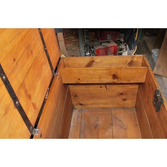 Wood Large Hope Chest Blanket Box For Sale - Image 7 of 11