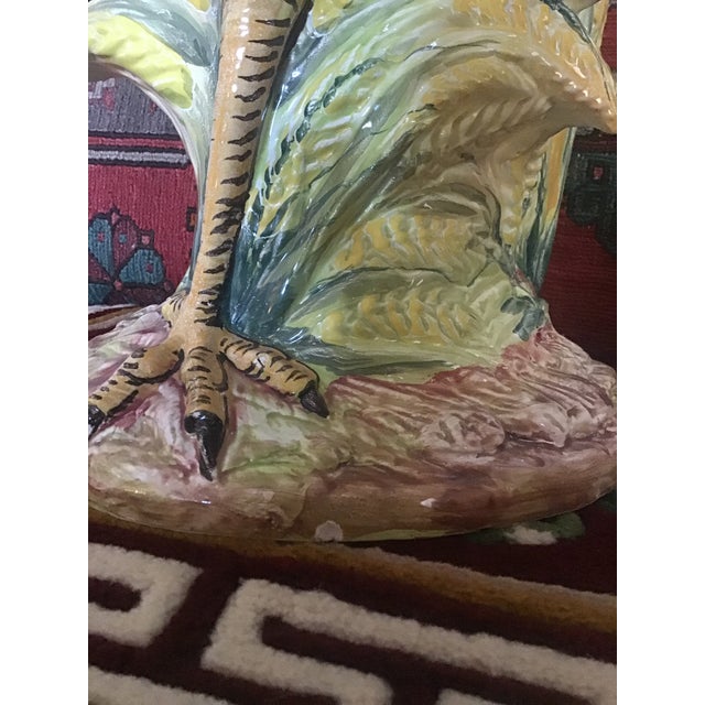 1960s Very Large Vintage 1960s Italian Hand Painted Porcelain Rooster Planter For Sale - Image 5 of 9