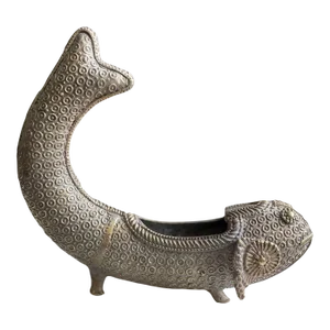 Antique Figural Koi Fish Censer | Hand-Forged Incense Vessel