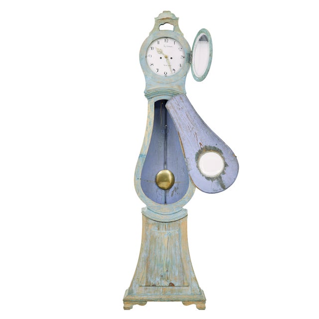 Mid 19th Century Swedish Pine Long Case Mora Clock, 1850s For Sale - Image 10 of 15