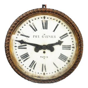 Superb 1890's Antique Paul Garnier Paris Railroad Clock Fine Gilding & Patina Huge 20" Face
