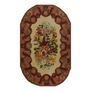 Antique American Hooked Rug For Sale