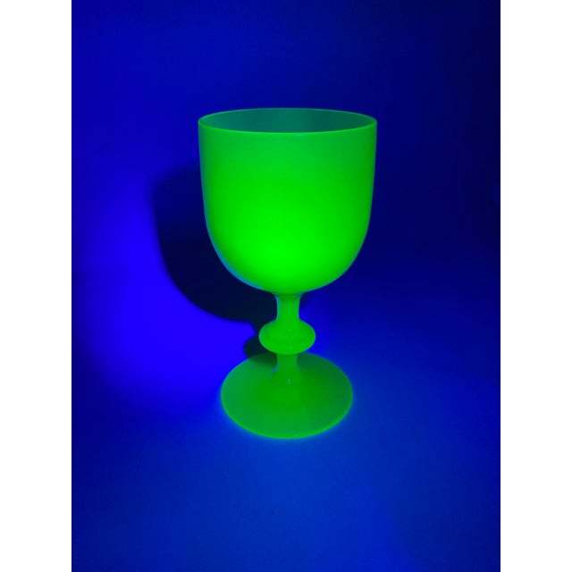 Light Yellow 1930s Rare French Yellow Opaline Water Goblets Attributed to Portieux Vallerysthal - Set of 2 For Sale - Image 8 of 12