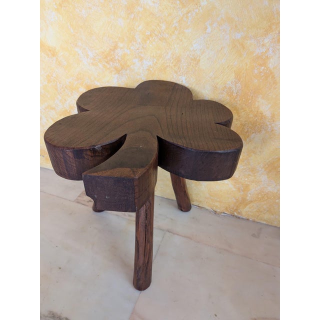 Rustic Vintage Clover Stools, 1950s, Set of 2 For Sale - Image 3 of 11