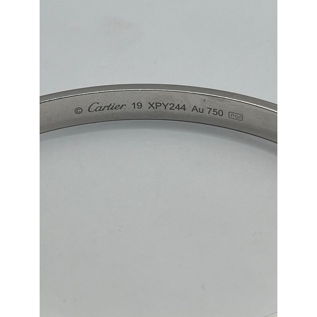 Metal Cartier 18k White Gold Love Bracelet For Sale - Image 7 of 8