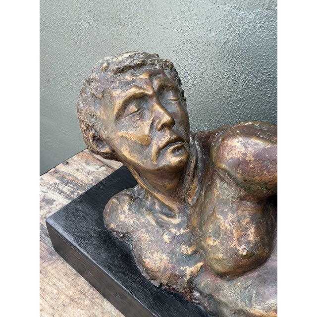 Bronze Vintage Patinated Figurative Sculpture of Man For Sale - Image 8 of 12