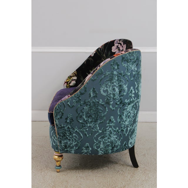Mackenzie Childs Whimsical Upholstered Loveseat Settee For Sale - Image 15 of 18