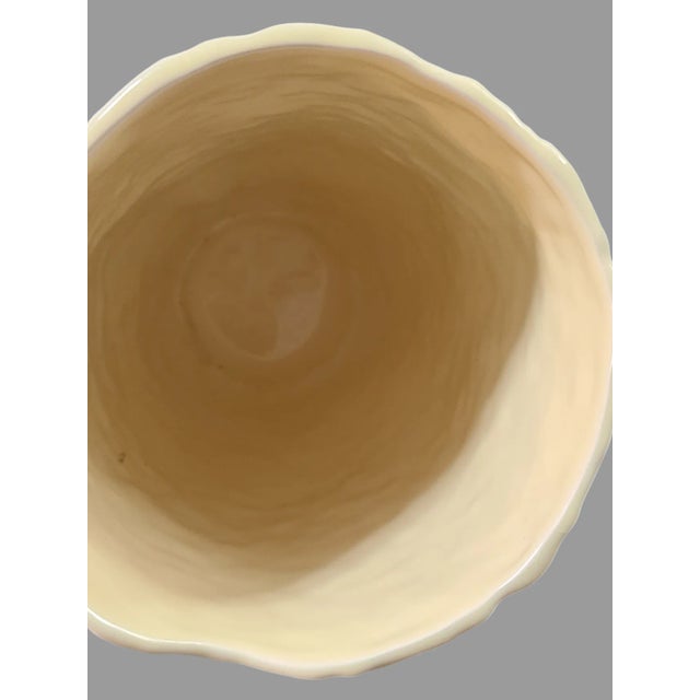 Vintage Pale-Yellow Ceramic Vase Made in Portugal Destinos For Sale - Image 10 of 11