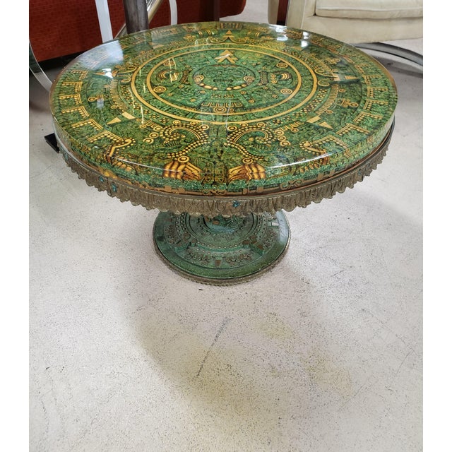 Vintage Brass And Resin Side Table El Arte Azteca Chairish