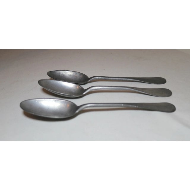 Up for sale is a rare set of 3 late antique 18th century Dutch pewter spoons. They're made of thick pewter and have...