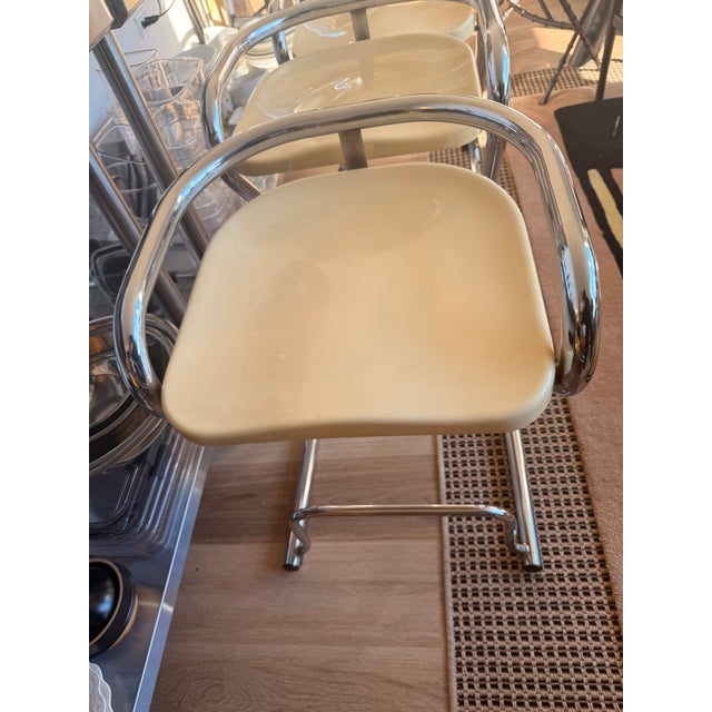 1970s Set of Four Vintage S70-3 Bar Stools Designed by Börge Lindau and Bo Lindekrantz for Lammhults, Sweden For Sale - Image 5 of 12