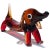 Murano Murano Vintage Sommerso Red Orange Italian Art Glass Dachshund Puppy Dog Figure Sculpture For Sale - Image 4 of 11