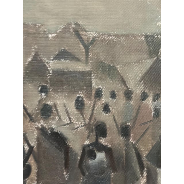 Sigfrid S, Landscape with Figures, 1960, Oil Painting on Canvas, Framed For Sale - Image 9 of 16