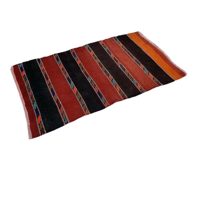Vintage Turkish Traditional Wool Kilim Rug For Sale - Image 8 of 11