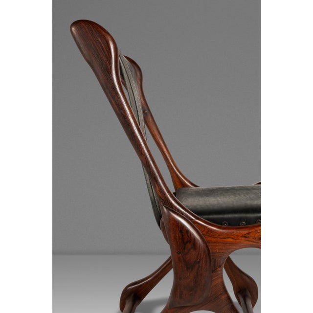 Set of Two ( 2 ) Rare Mid-Century Modern "Sloucher" Sling Chairs in Rosewood & Leather by Don S. Shoemaker for Señal Furniture, C. 1960s For Sale - Image 15 of 18