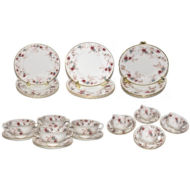 Vintage 28 Piece Minton Bone China Dinnerware Set Service for 4