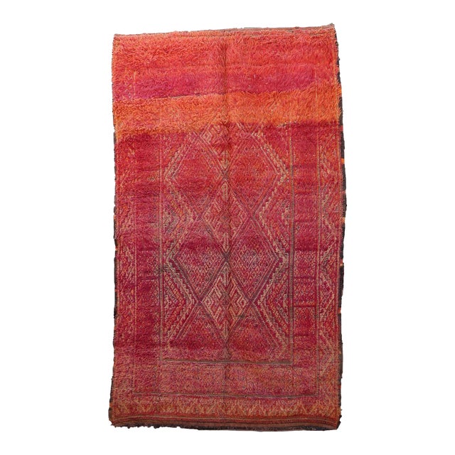 1980's Moroccan Beni M'Guild Wool Rug - 10.6 X 6.2 Ft For Sale