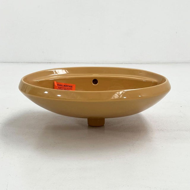 Vintage Mustard Round Sink from Keramag Keravit, 1980s For Sale - Image 4 of 8