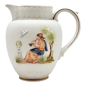 1960s Napco Athena C-8603 Vintage Porcelain Pitcher – Hand-Painted Classical Musician Scene, Gold Trim, Japan