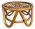 Vintage 1970s Rattan Round Ottoman — Woven Boho Foot Stool For Sale