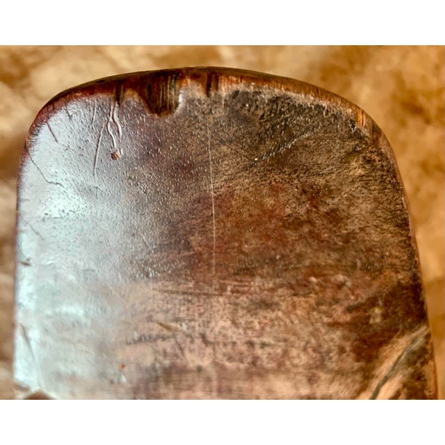 Vintage Cameroon Namji Prestige Handcarved Wood Stool, Headrest African Ceremonial Tribal Art For Sale In San Antonio - Image 6 of 12