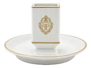 Vintage the Plaza Hotel Nyc Ceramic Ashtray Matchbook Holder