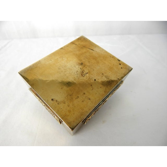 Antique Chinese Brass Box With Semi-Precious Stones For Sale - Image 11 of 12