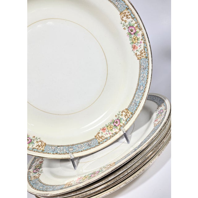 Ceramic French Country Dinner Plates- Set of Six For Sale - Image 7 of 12
