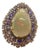 Bochic “Capri” Vintage Tanzanite, Opal & Diamond Cocktail Ring — 18K Gold & Silver For Sale