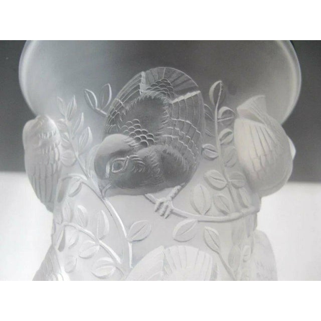 René Lalique Rene Lalique France St Francois Frosted Crystal Bird Vase For Sale - Image 4 of 18