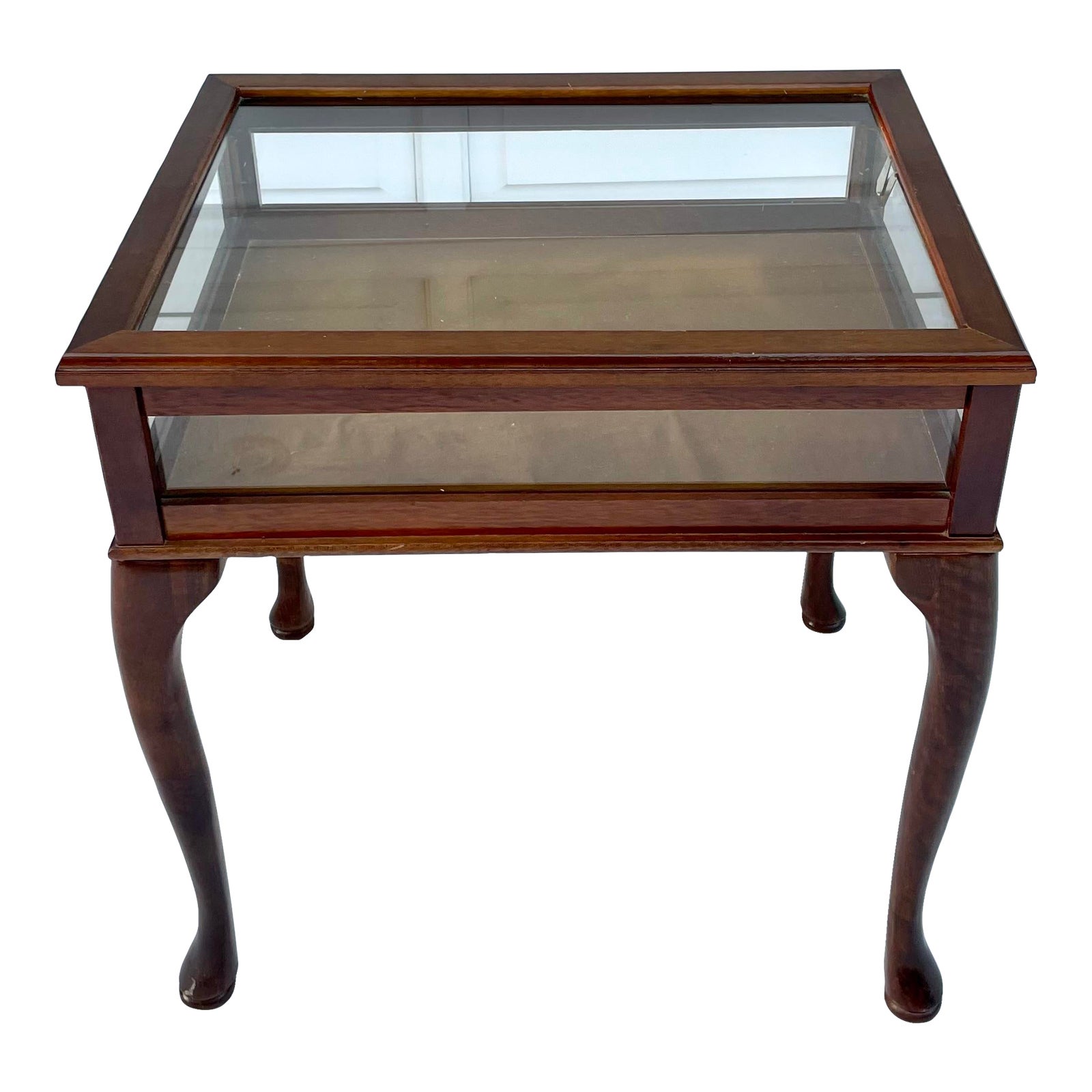 Queen Anne Curio Glass Display LiftTop Side Table Chairish