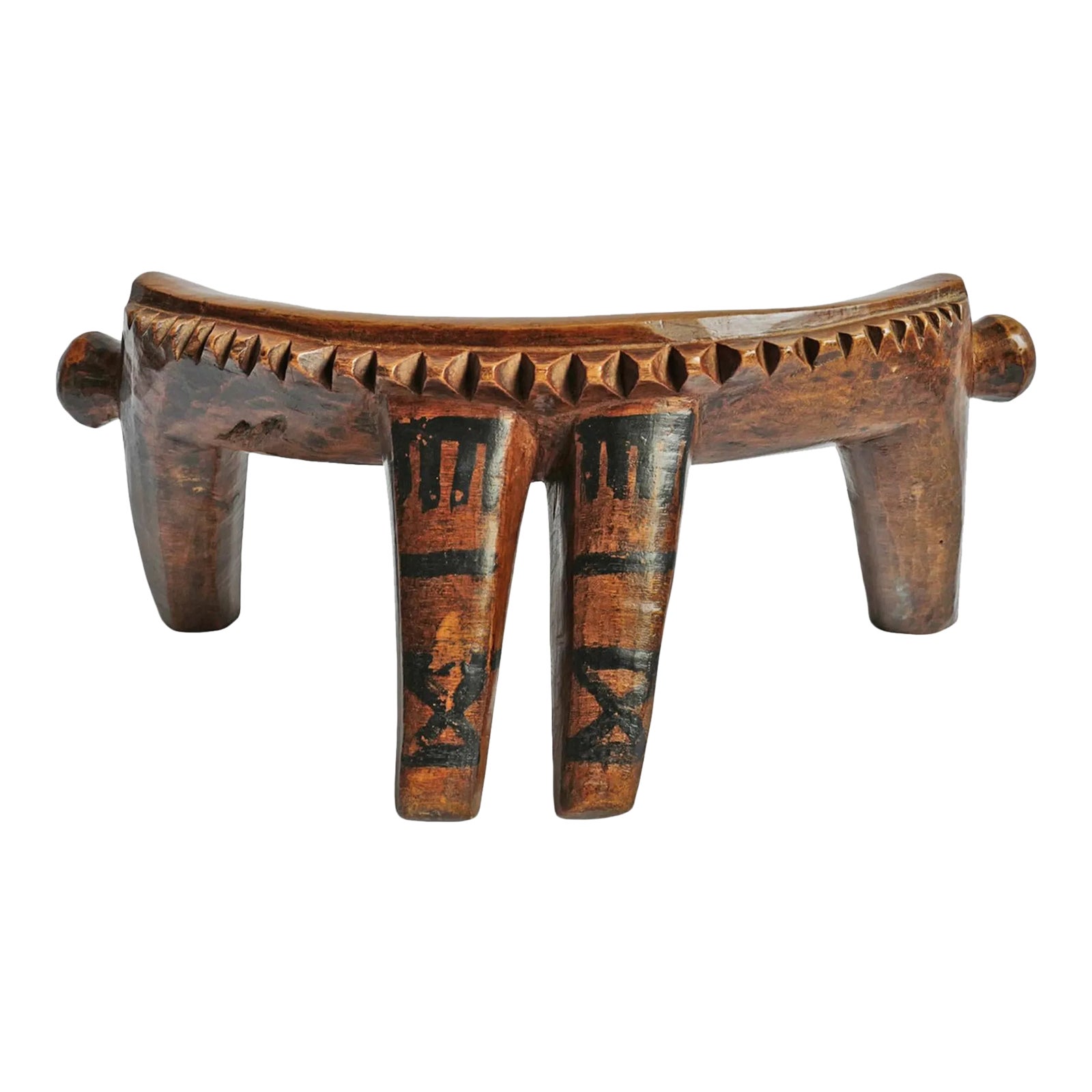 Vintage African Wood Headrest | Chairish