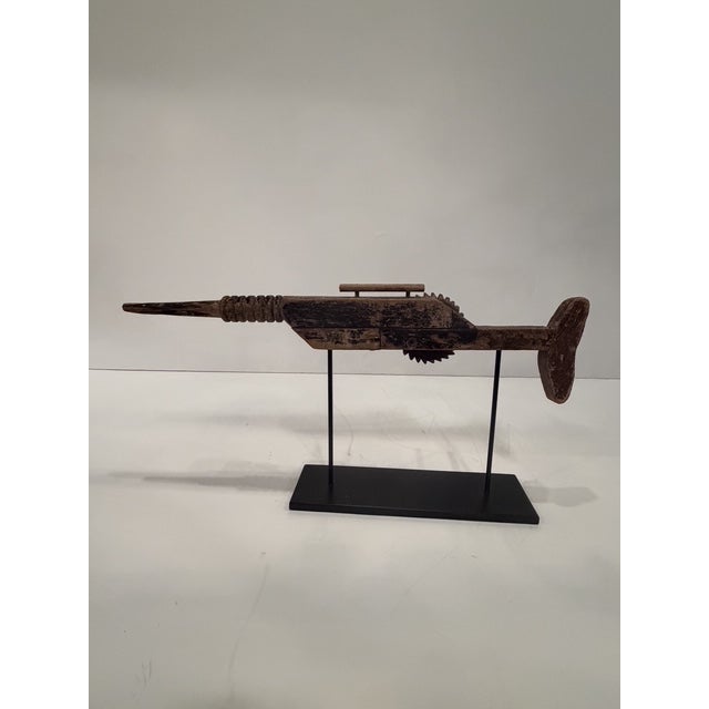 Antique Folk Art Sculpture of a Machine Gun For Sale - Image 9 of 9