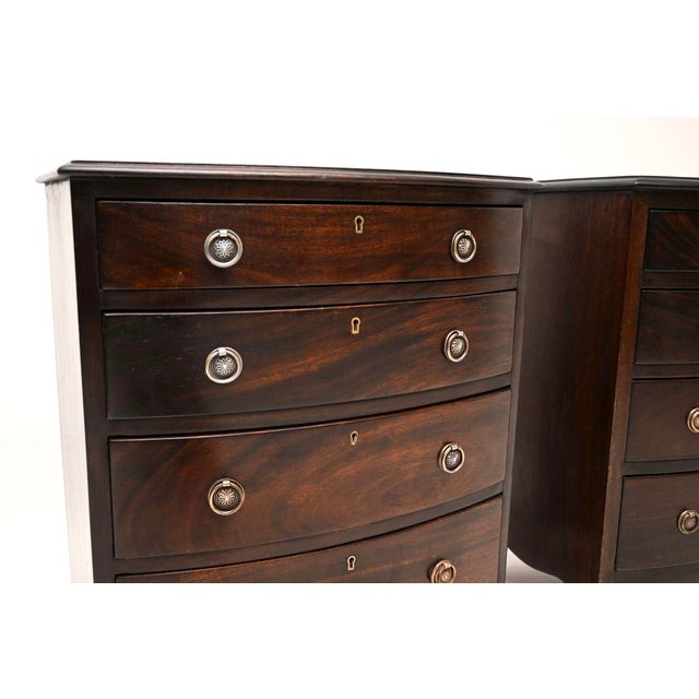 1900 - 1909 Antique Bow Fronted Chest of Drawers, 1900, Set of 2 For Sale - Image 5 of 11
