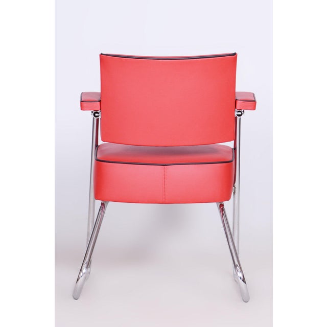 German Bauhaus Armchair in Leather attributed to G. Rohde for Mauser, 1930s For Sale - Image 6 of 12