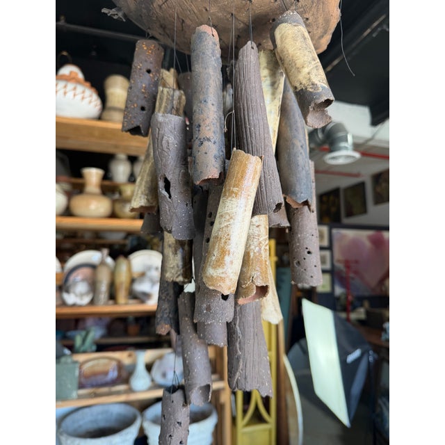Vintage Organic Studio Pottery Wind Chime For Sale - Image 10 of 12