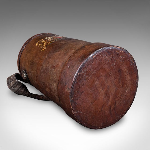 Vintage Decorative Stick Stand, English Leather Office Waste Basket, Storage Bin For Sale - Image 9 of 9