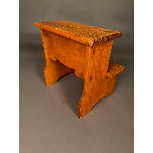 Wood American Country Bed Steps in Ash Wood, Circa 1890 For Sale - Image 7 of 11